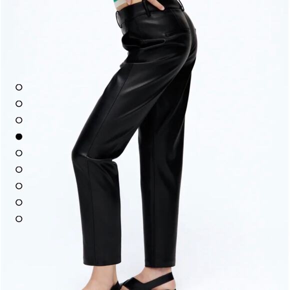 ZARA BLOGGER FAVORITE FAUX LEATHER PANTS - Picture 9 of 12